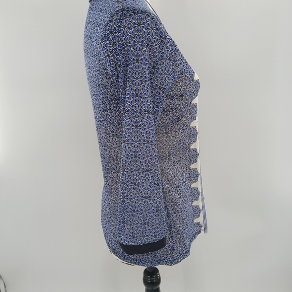 The Limited Geometric Blouse Sheer Keyhole Top Size XS 3/4 Sleeve Womens - Picture 3 of 5